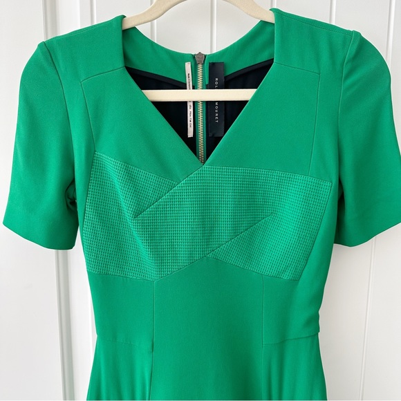 Roland Mouret Redworth Kelly Green Flouce Dress - Picture 6 of 16
